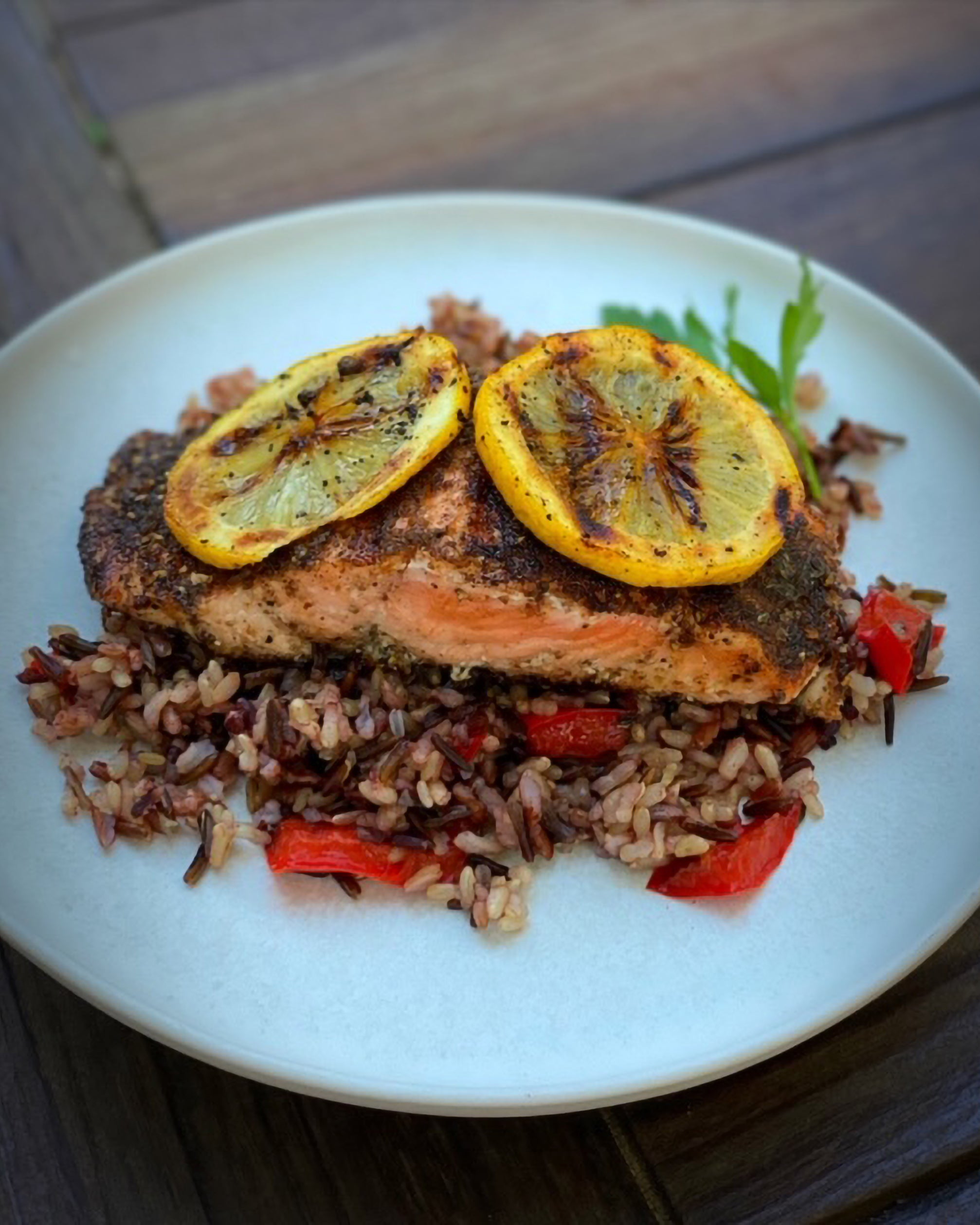 Roasted Garlic Peppercorn Salmon
