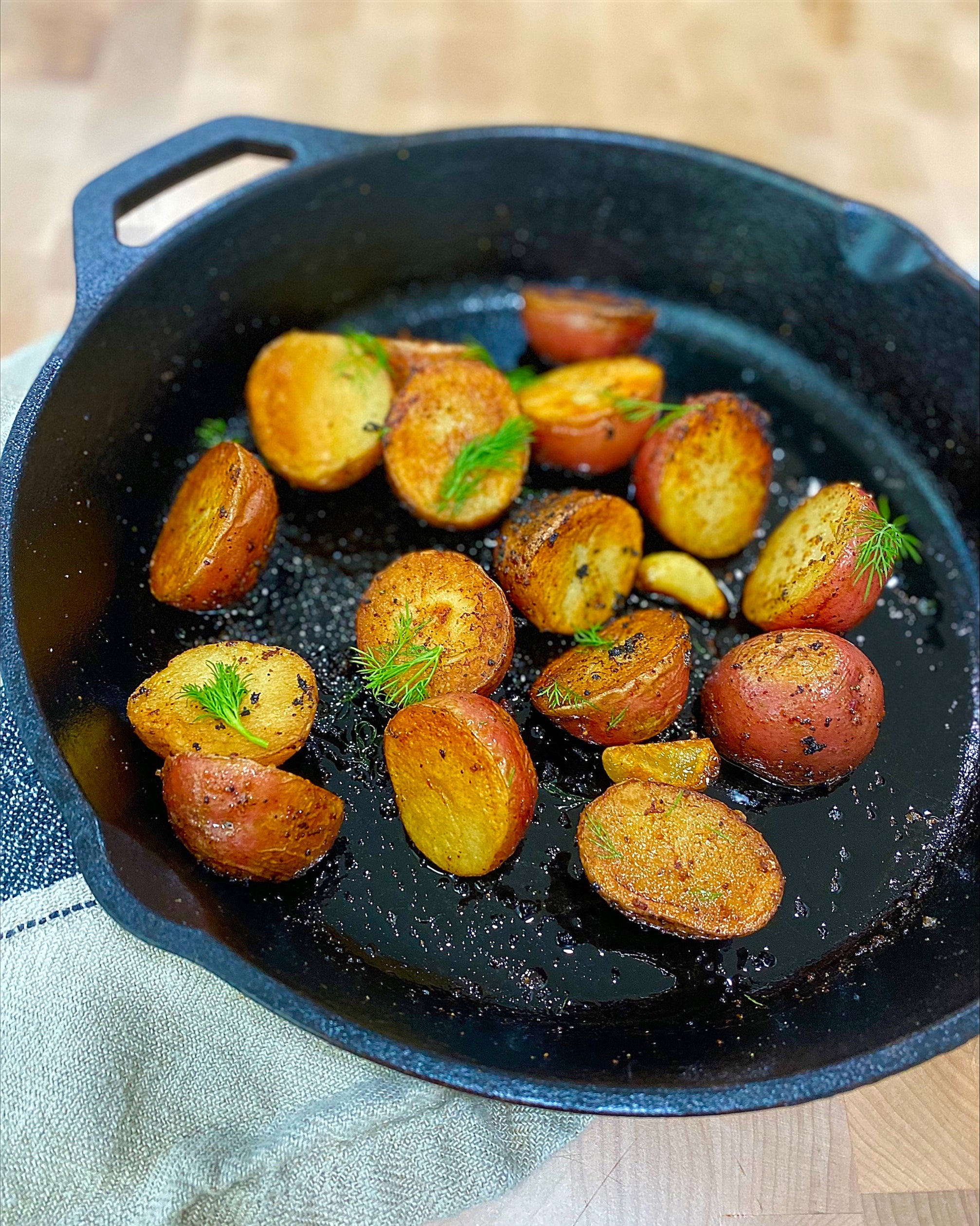 Cast Iron Char Crust Potatoes