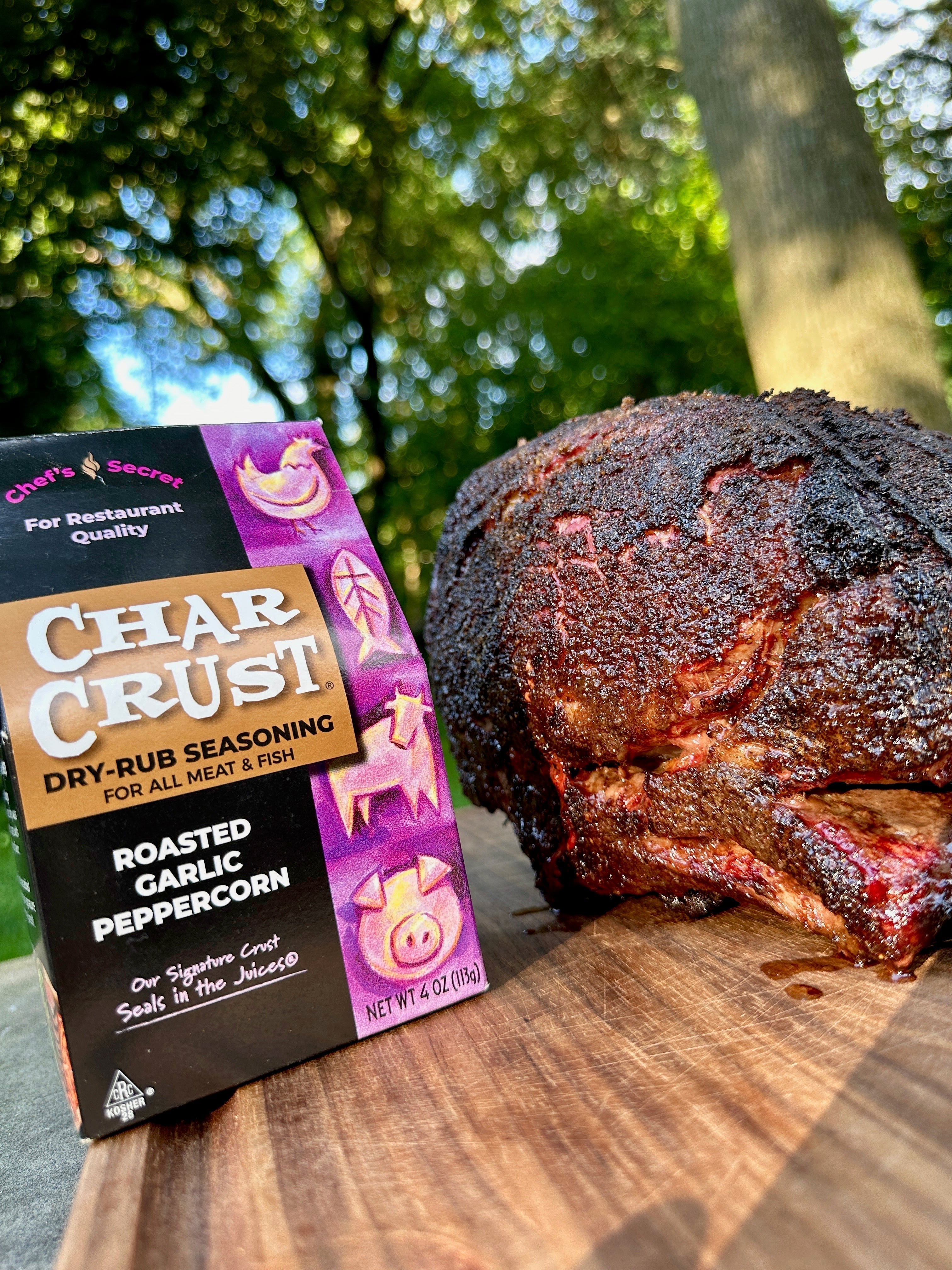 Smoked Prime Rib with Roasted Garlic Peppercorn